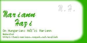 mariann hazi business card